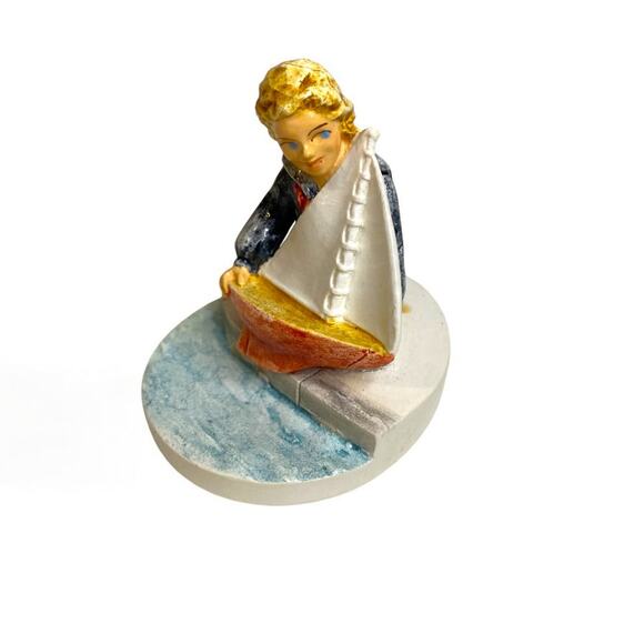 1980 Sebastian Miniatures Figurine Girl Sailboat 3 Inch Numbered - Picture 1 of 6